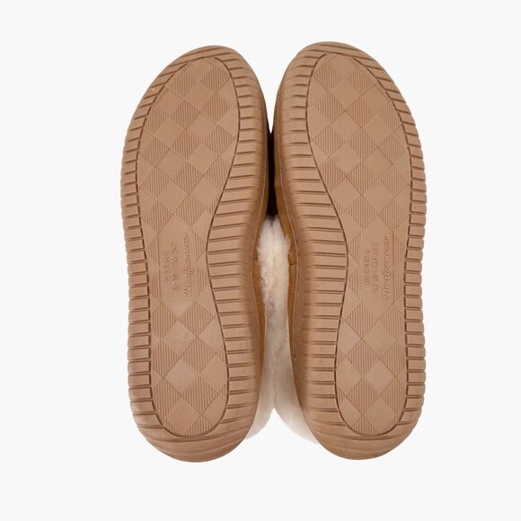 NEW dluxe by dearfoams Women's Shearling Moc Fur Casing Slippers - Size 8 - Picture 6 of 6